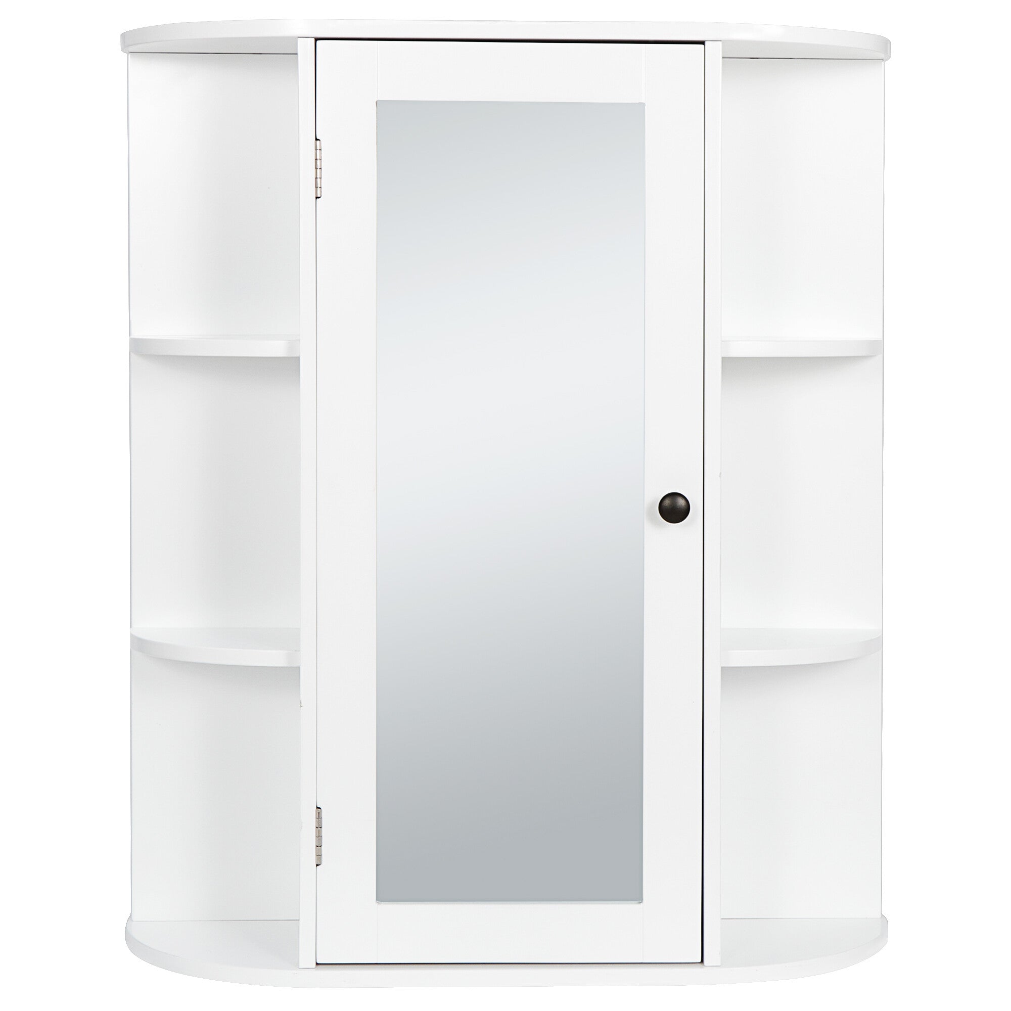 HomGarden Mirror Door Wall-Mount Bathroom Cabinet, Medicine Cupboard White, 6.5” W