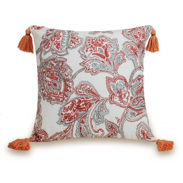 Coral Throw Pillow Coral white gray Jessica Simpson