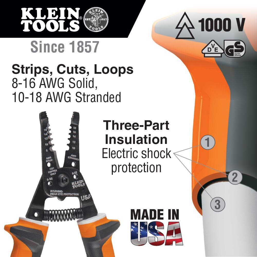 Klein Tools Insulated Wire Stripper/Cutter 11054EINS from Klein Tools