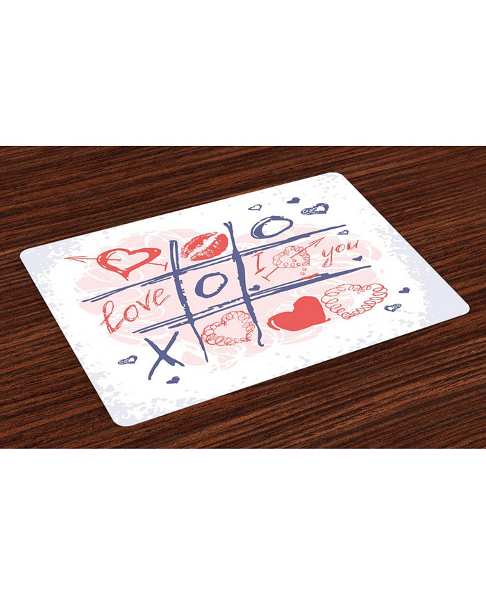 Ambesonne Valentines Day Place Mats Set of 4