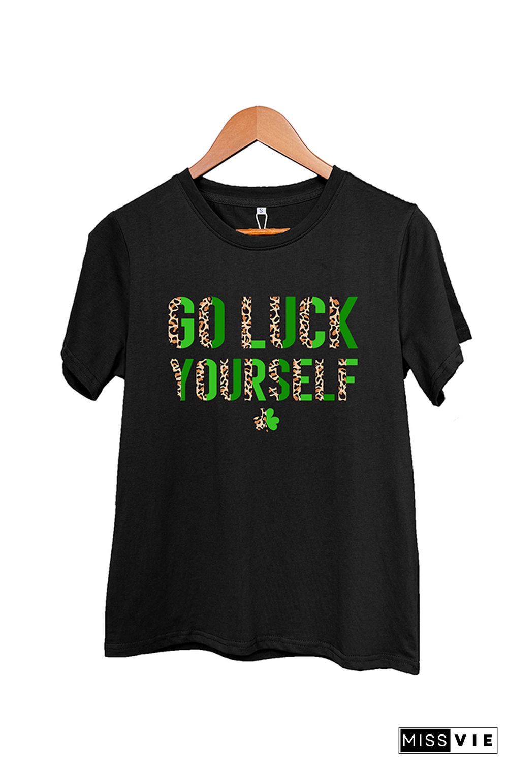 Go Luck Yourself Print Short Sleeve Graphic Tee Wholesale