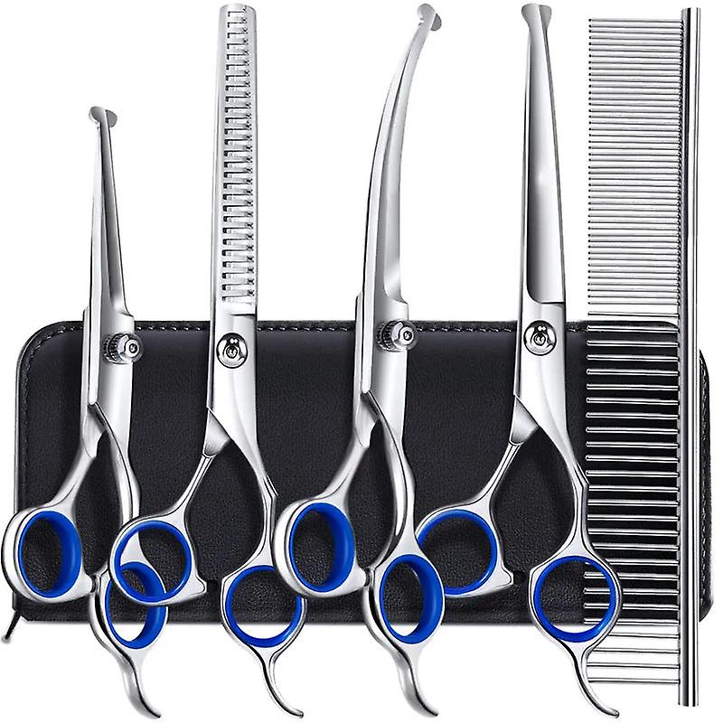 6 In 1 professional stainless steel dog scissors