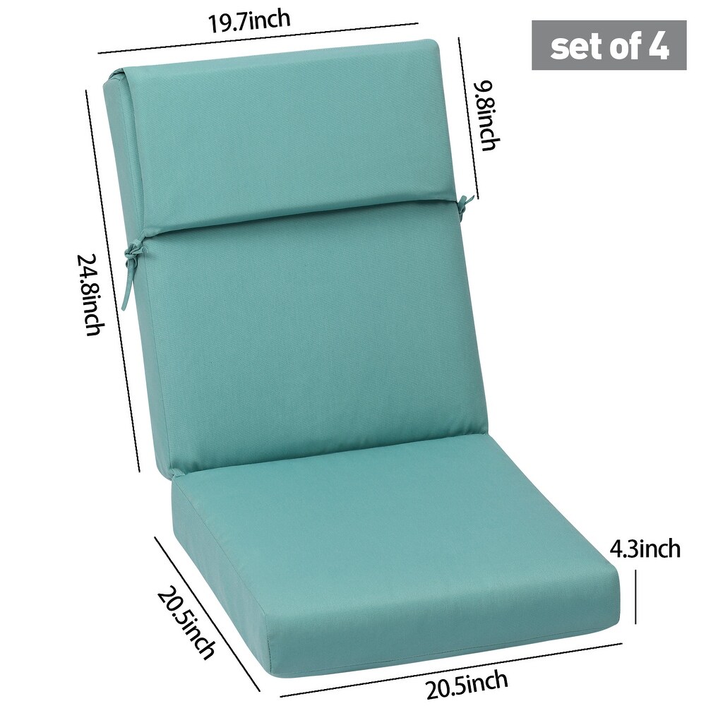 Aoodor Patio High Back Chair Cushions Set of 4，46x21x4 Inches(Only Cushions)