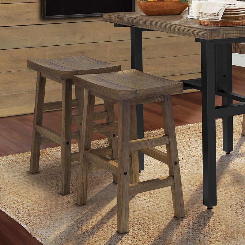 Alaterre Furniture Pomona Farmhouse Wood Counter Stool