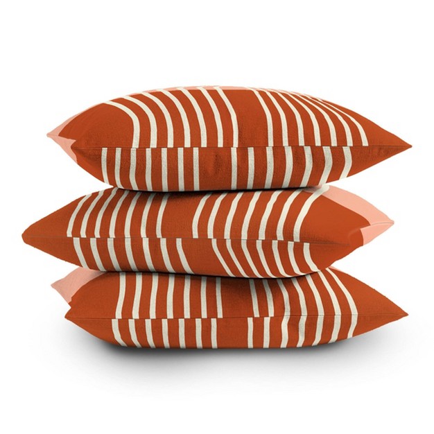 Grace Terracotta Pastel Outdoor Throw Pillow Orange Deny Designs