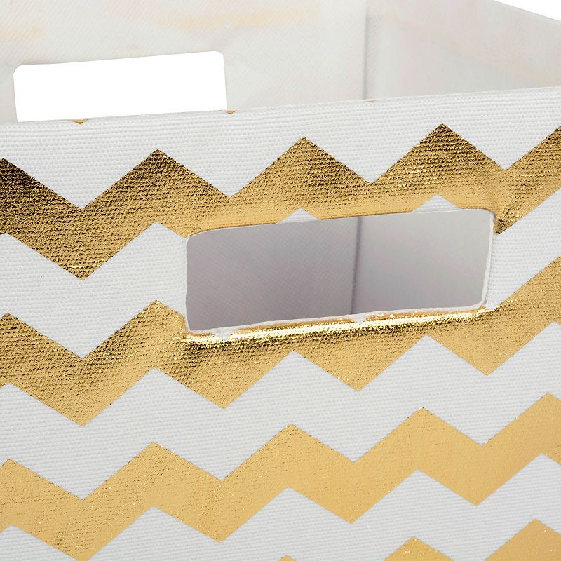 11 Trapezoid Polyester Storage Bin with Chevron Design