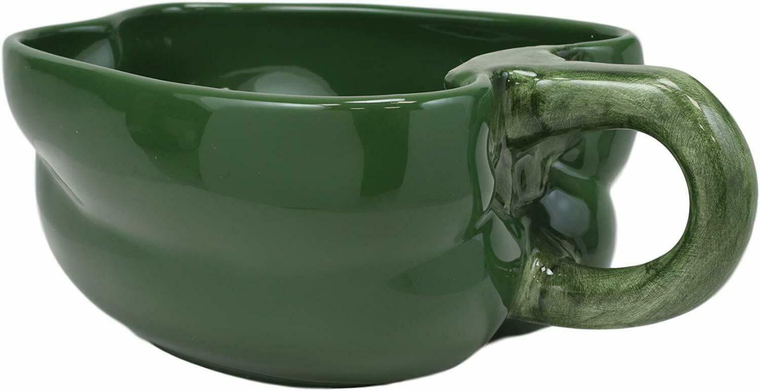 1 (8) Wide Realistic Green Bell Pepper Ceramic Soup Bowl Container EBR02