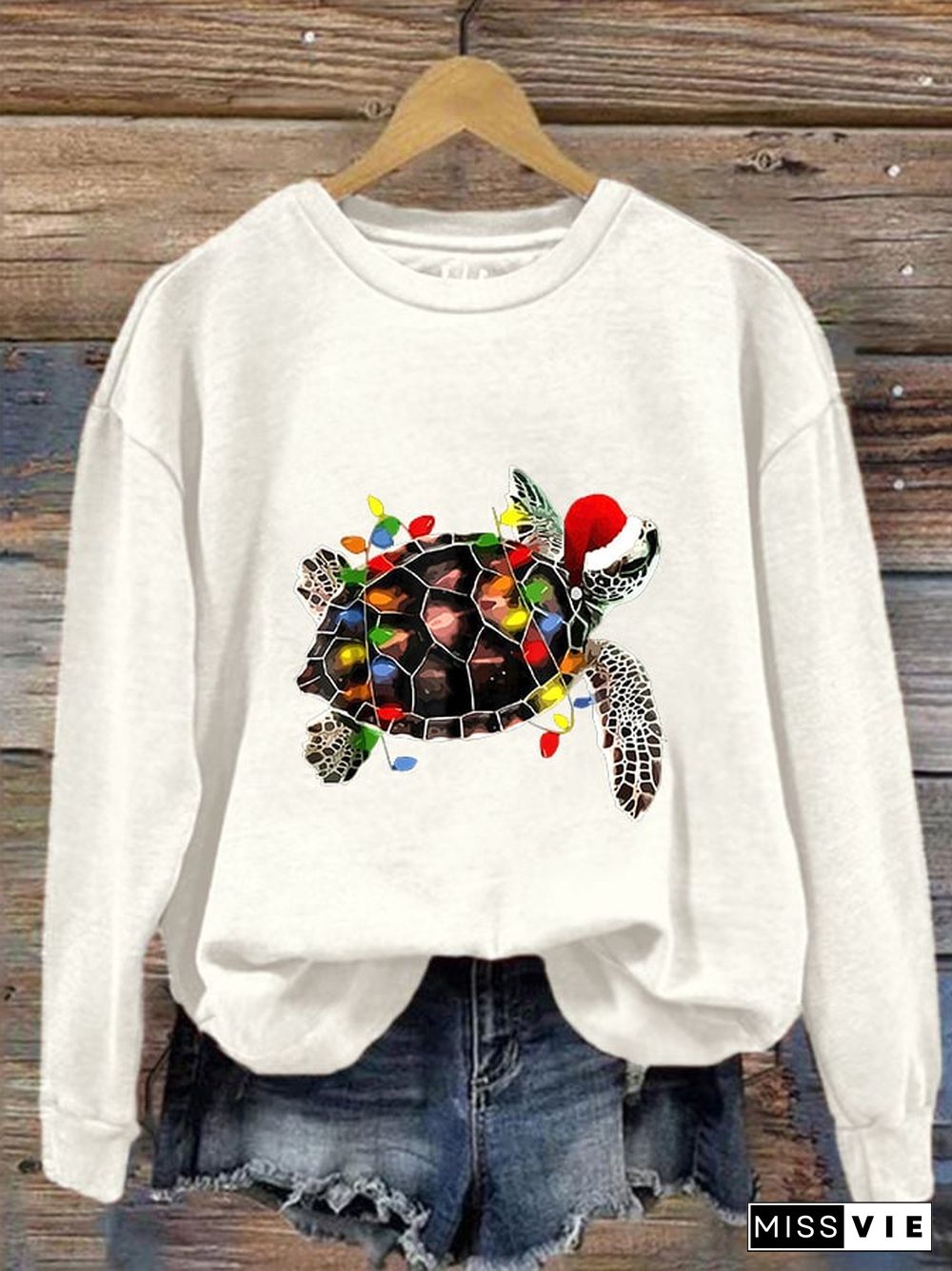 Women's Christmas Turtle Casual Sweatshirt