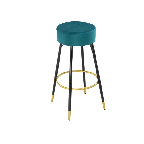 Modern Velvet Counter Height Bar Stools， Upholstered Kitchen Stools for Dining Room， Coffee Shop Bar， Balcony (Set of 2)