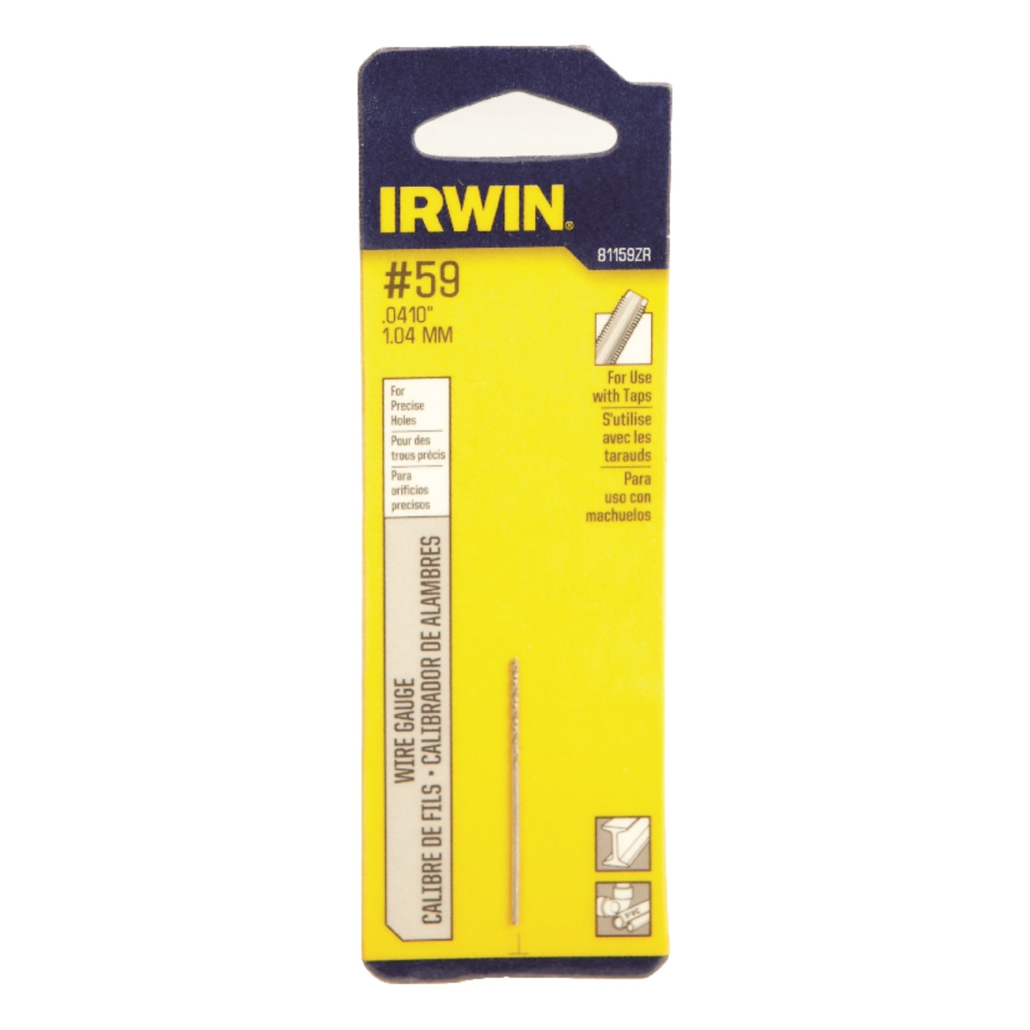 Irwin #59 X 1-5/8 in. L High Speed Steel Wire Gauge Bit 1 pc