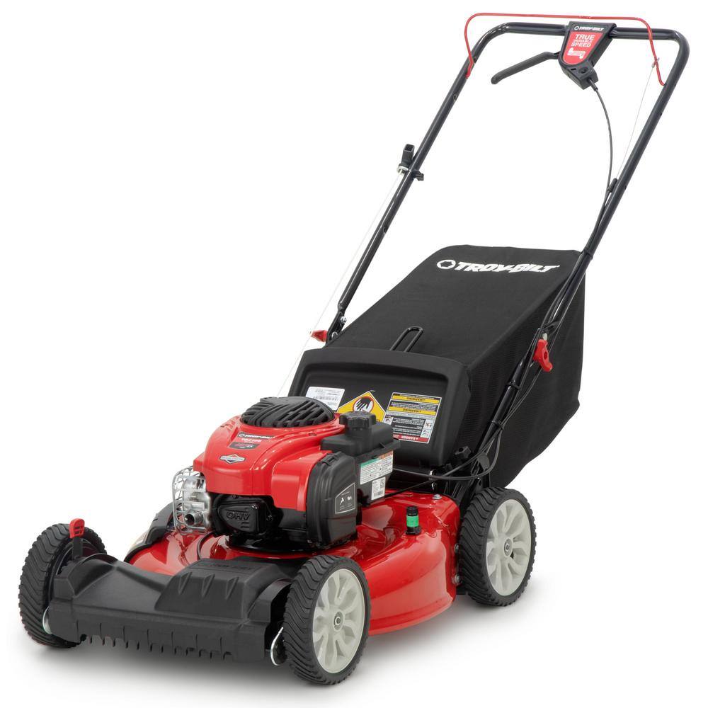 Troy-Bilt 21 in. 140 cc Briggs and Stratton Gas Engine Self Propelled Lawn Mower with Rear Bag and Mulching Kit Included TB210B