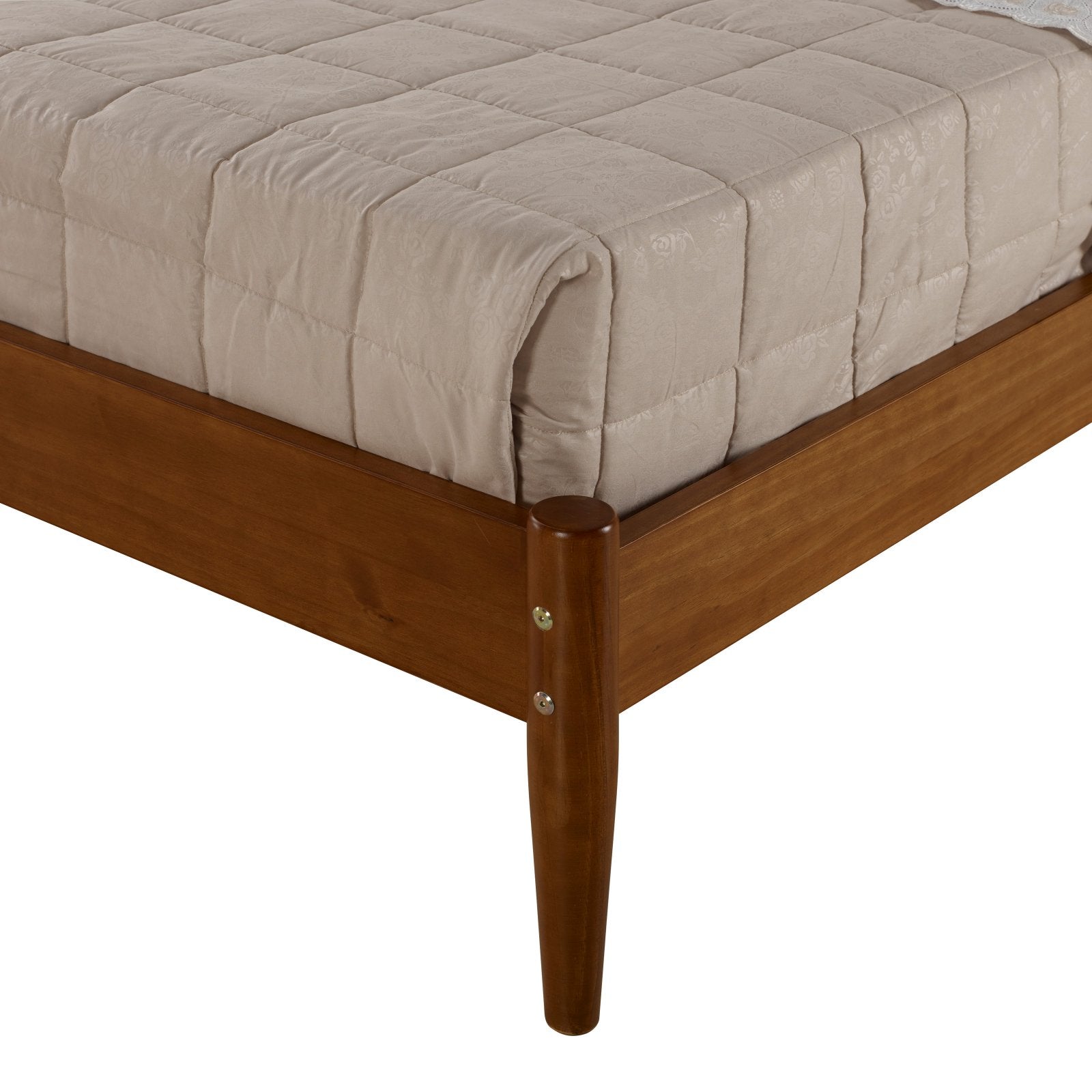 Mid-Century Panel Bed - King Size - Castanho Finish