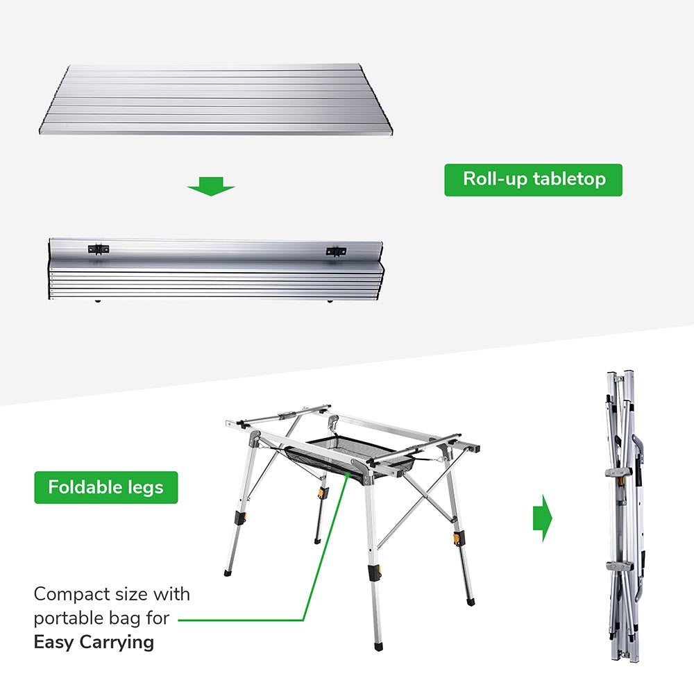 Yescom Picnic Folding Table Roll Up Camping Table 35