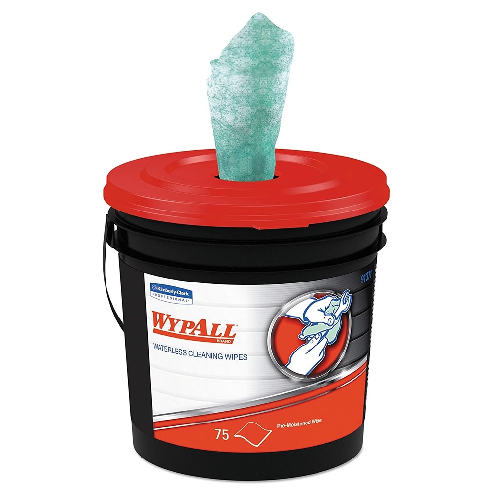 Bucket of 75 Waterless Industrial Cleaning Wipes