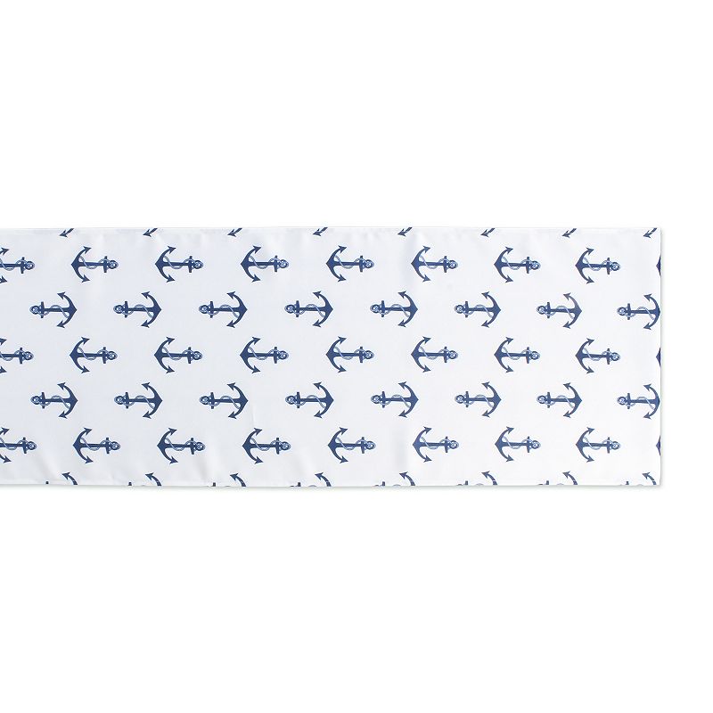 72 Outdoor Table Runner with Anchors Printed Design