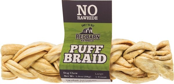 Redbarn Puff Braid Beef Esophagus Large Dog Treat