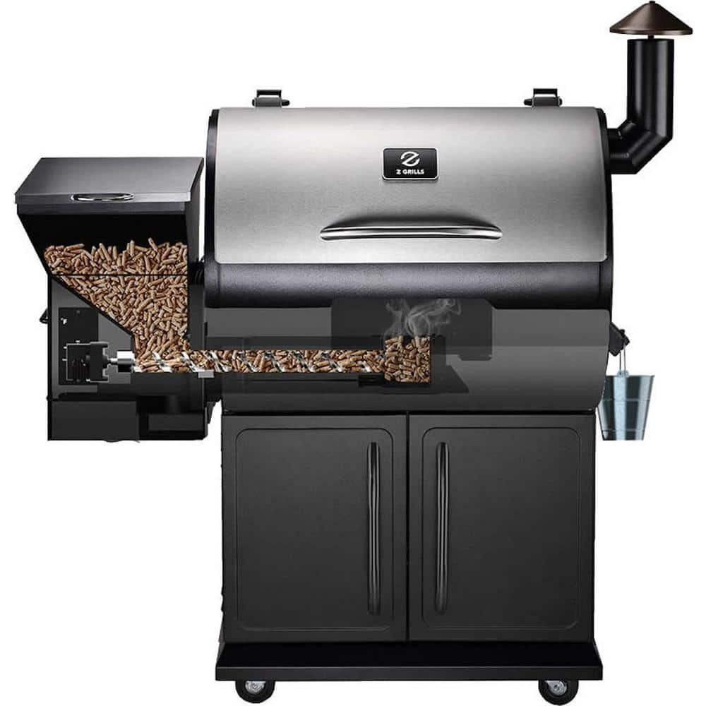 Z GRILLS 694 sq. in. Pellet Grill and Smoker, Stainless Steel ZPG-700E