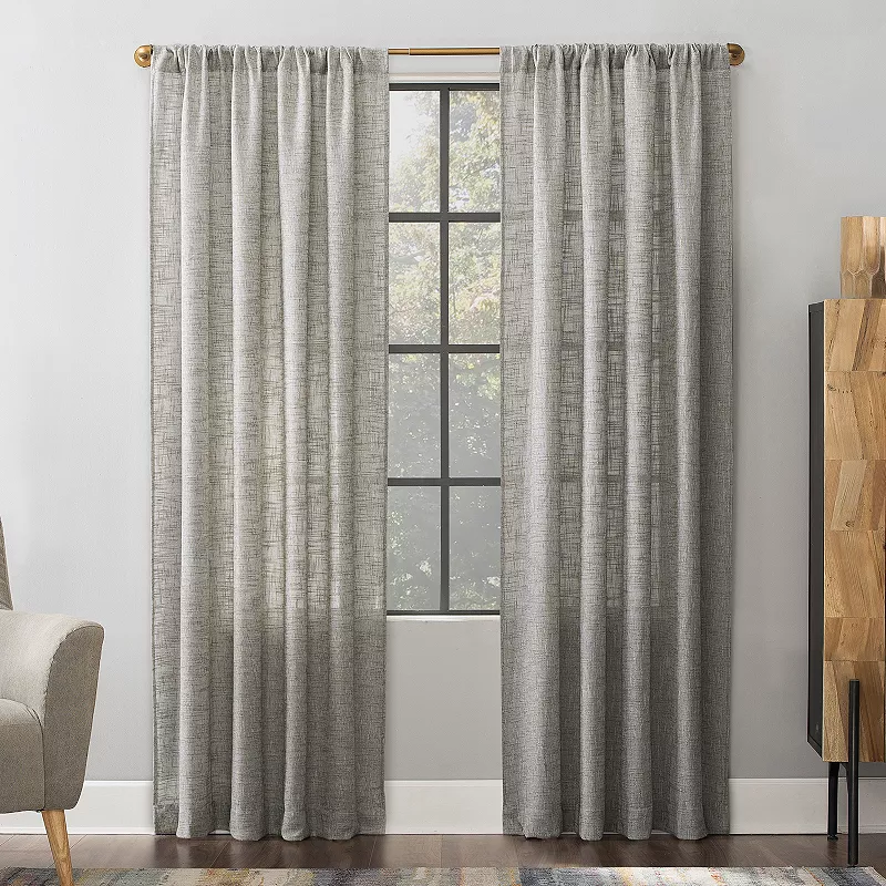 Scott Living 1-panel Wallis Crosshatch Slub Textured Sheer Window Curtain