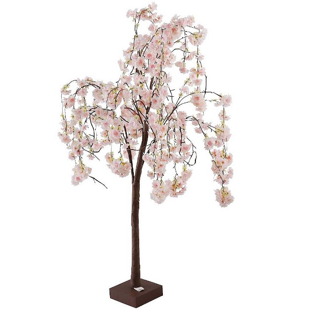 Plow and Hearth - Small Lighted Faux Weeping Cherry Tree - Use Indoors Or Outdoors