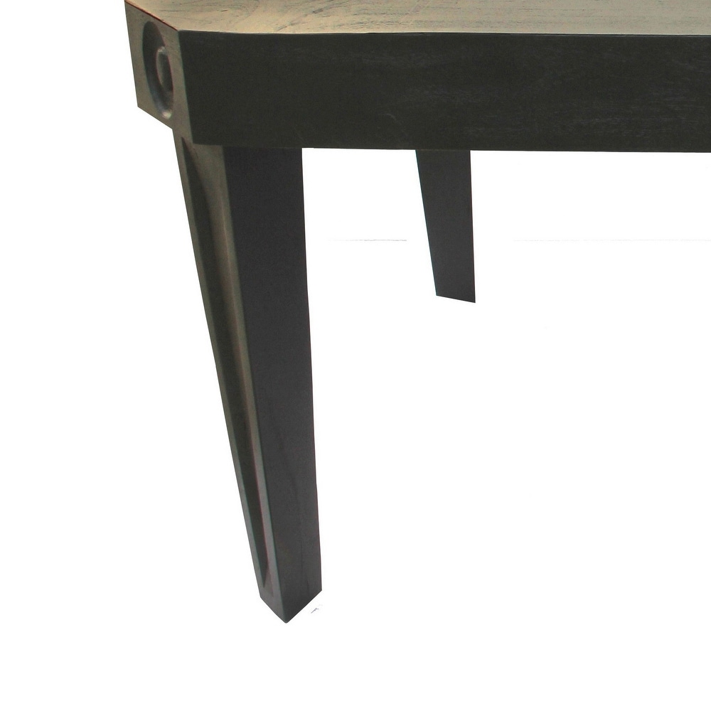 72 Inch Modern Dining Table  Cut Out Corners  Angled Tapered Legs  Black