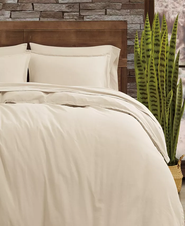 Frye Cotton Linen 3 Piece Duvet Cover Set， Queen