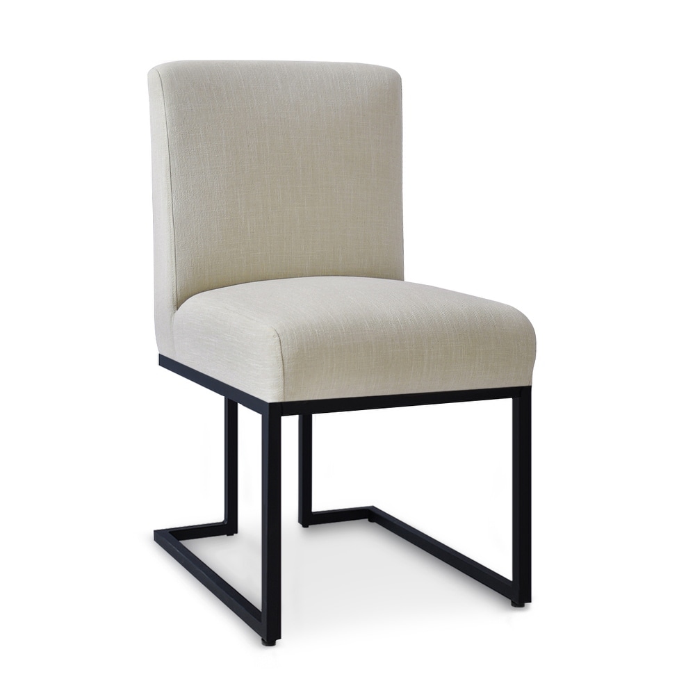 Dining Chair with Black Metal Legs (Set of 2)