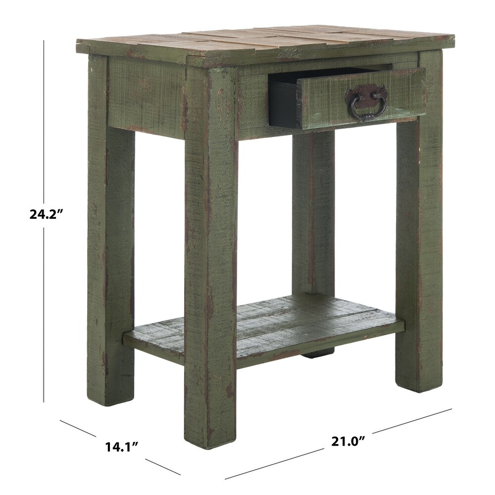 SAFAVIEH Alfred Antique Green Accent Table   21\