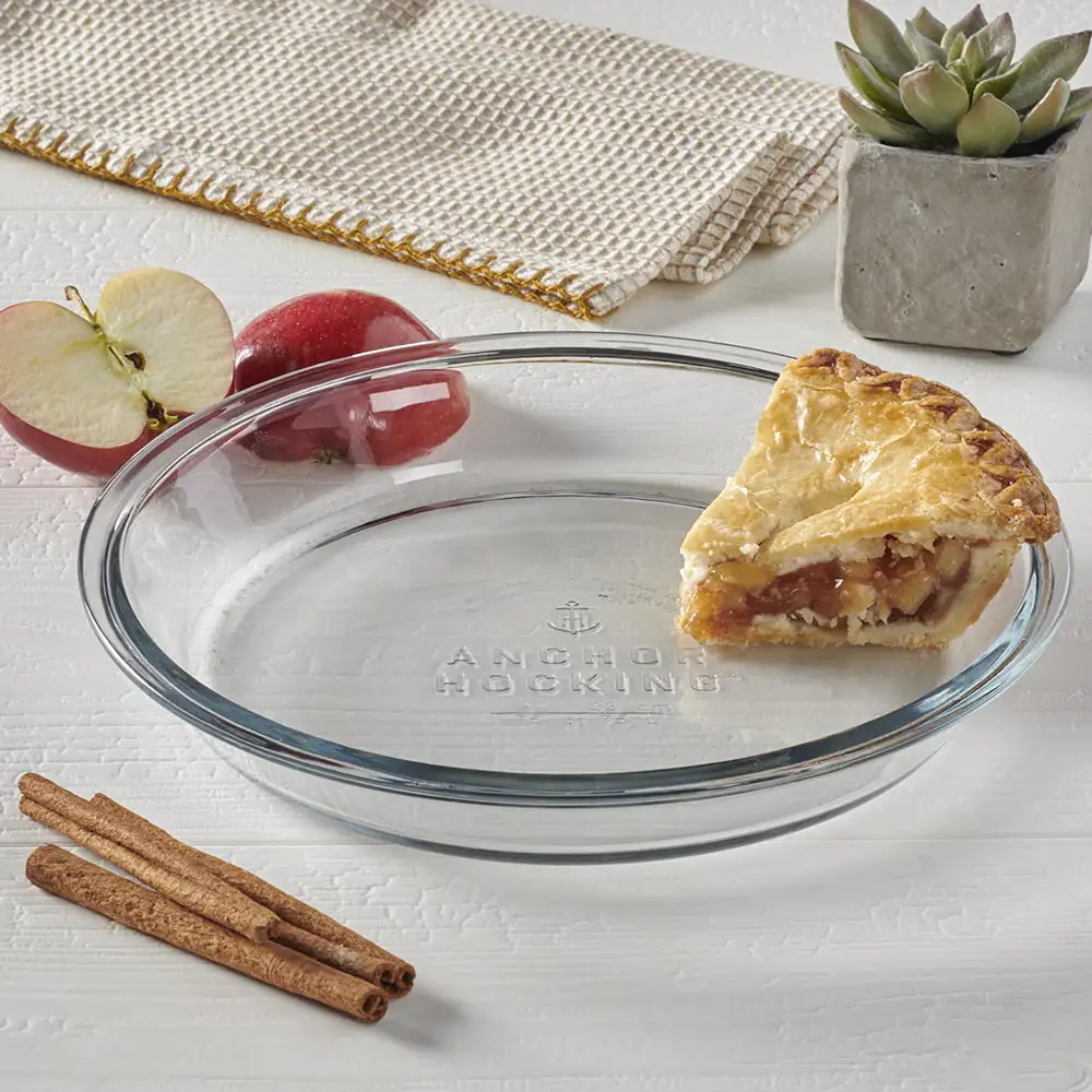 Anchor Hocking Bakeware Clear Glass 9 inch Round Pie Plate， Tempered Glass
