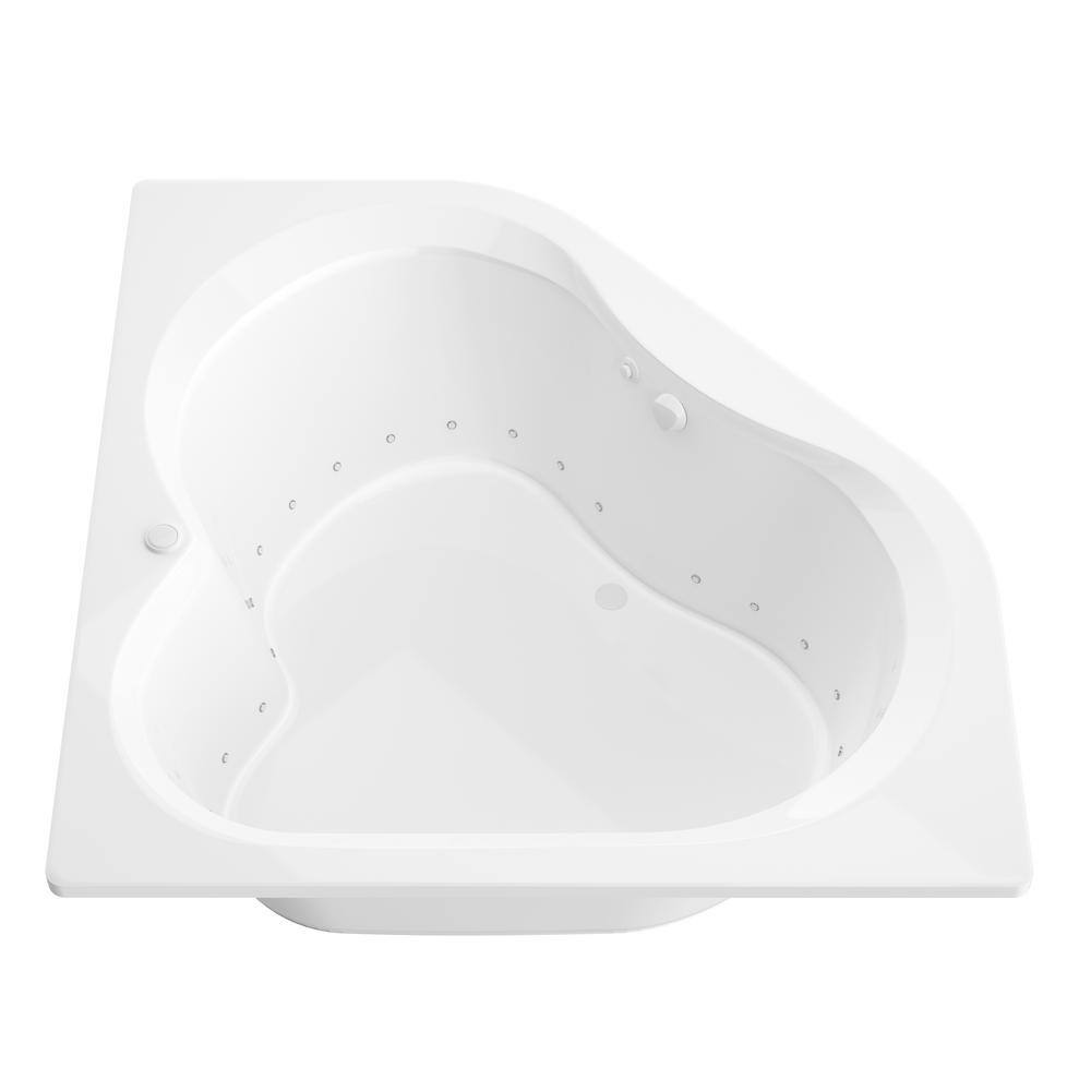 Universal Tubs Beryl 5 ft. Acrylic Corner Drop-in Air Bathtub in White HD6060CAR