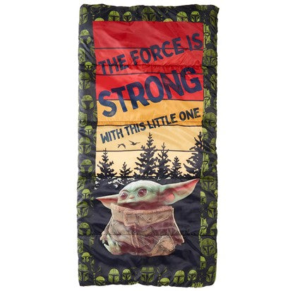 Star Wars: the Mandalorian Baby Yoda 50 Degree Rectangular Kids Sleeping Bag, Green