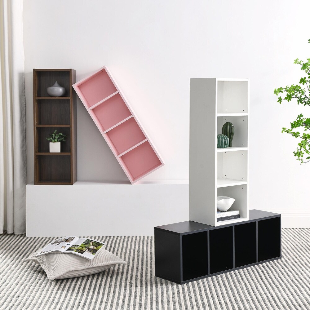 Adjustable 8 Tier Media Tower: Streamlined CD/DVD Storage  Bookcase with Adjustable Shelves. Versatile Double Decker Display