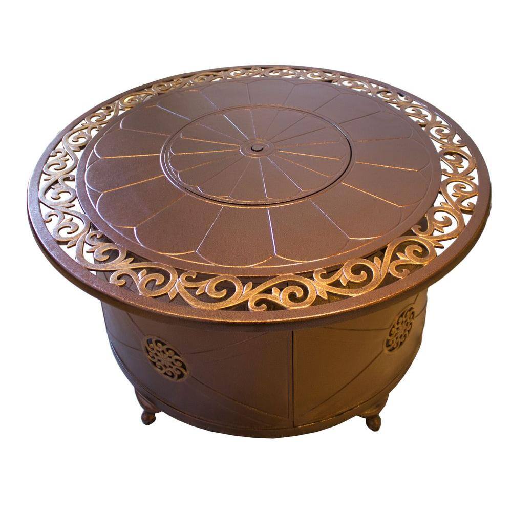 AZ Patio Heaters 48 in. Aluminum Round Decorative Firepit in Bronze F-1201-FPT