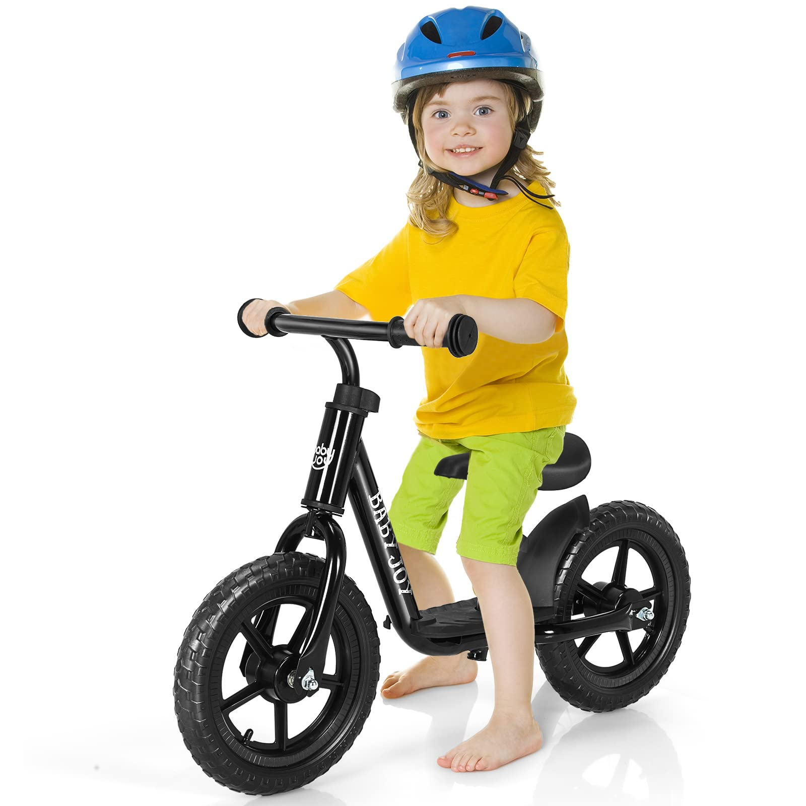 BABY JOY Kids Balance Bike, No Pedal Training Bicycle with Adjustable Handlebar & Seat, 11