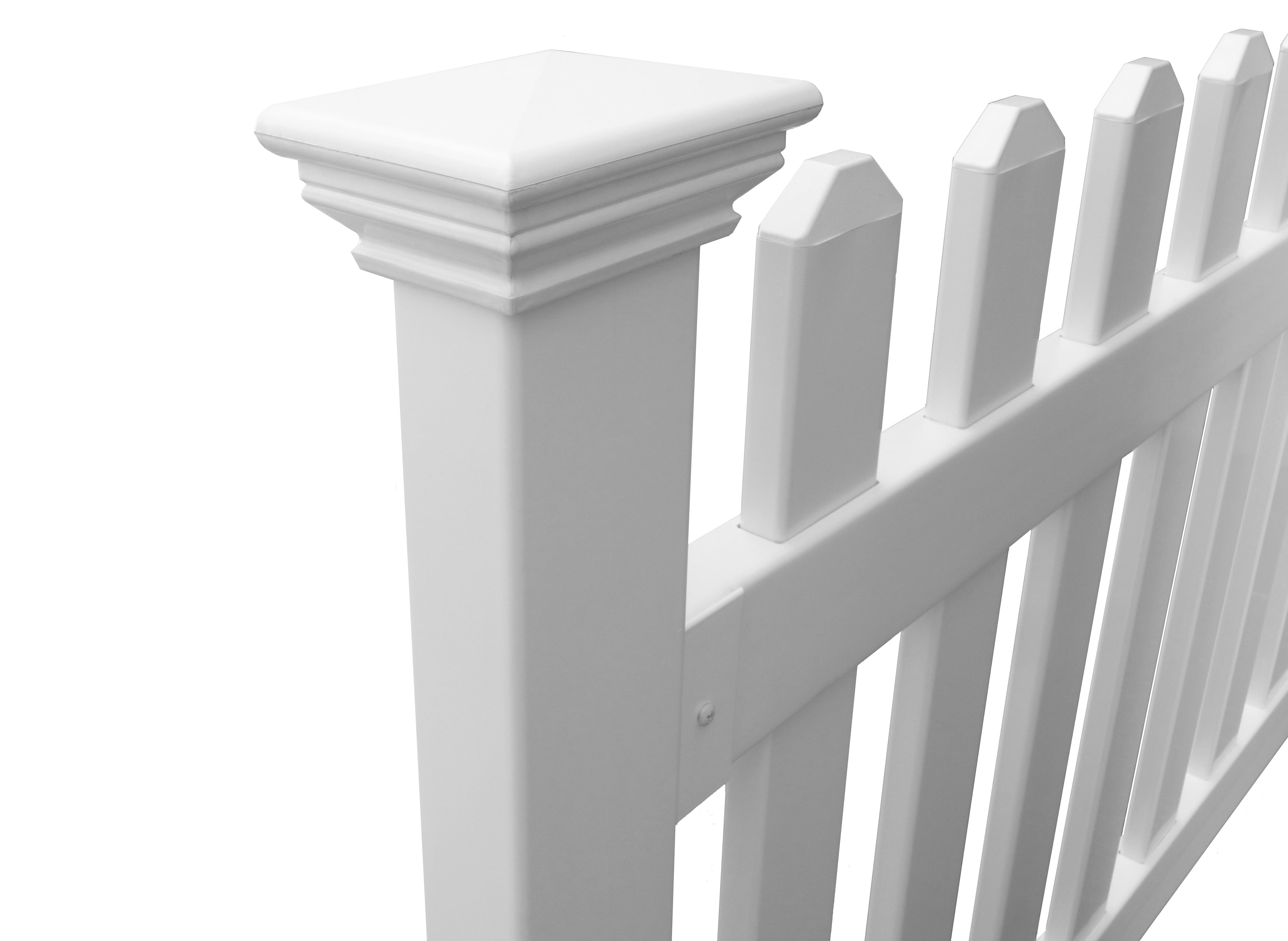 Zippity Outdoor Products Newport Permanent Picket Fence with Post and No-Dig Steel Pipe Anchor (3ft x 6ft)