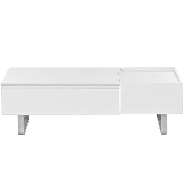 Multifunctional Coffee Table with Lifted Tabletop， High-gloss Surface Sofa Table for Living Room