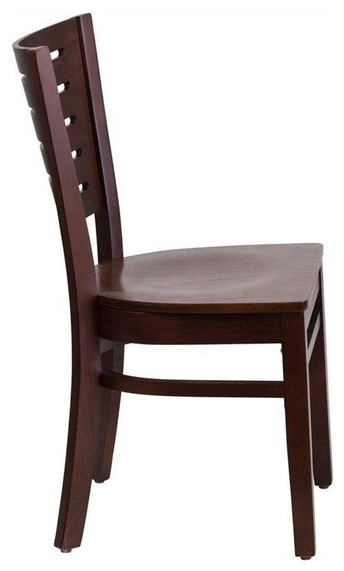 Flash Furniture Darby Restaurant Dining Chair in Walnut   Transitional   Dining Chairs   by Beyond Stores  Houzz