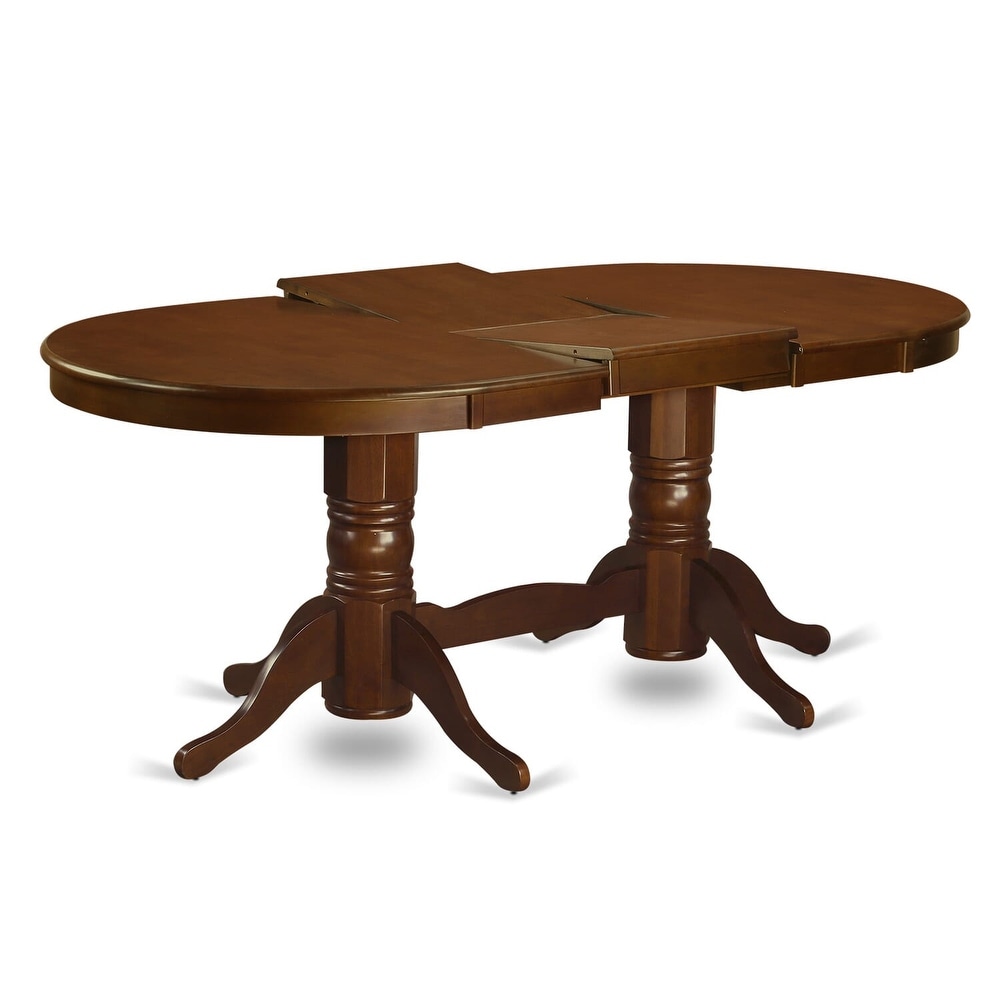 East West Furniture Dining Room Table Set   an Oval Kitchen Table with Butterfly Leaf and Dining Chairs  Espresso(Pieces Option)