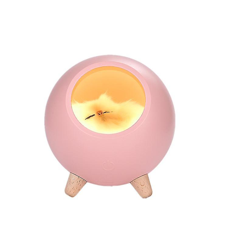 Dww-cute Small Night Light Small Pet House Atmospheres Light Usb Charging Girl Dormitory Bedroom(pink)