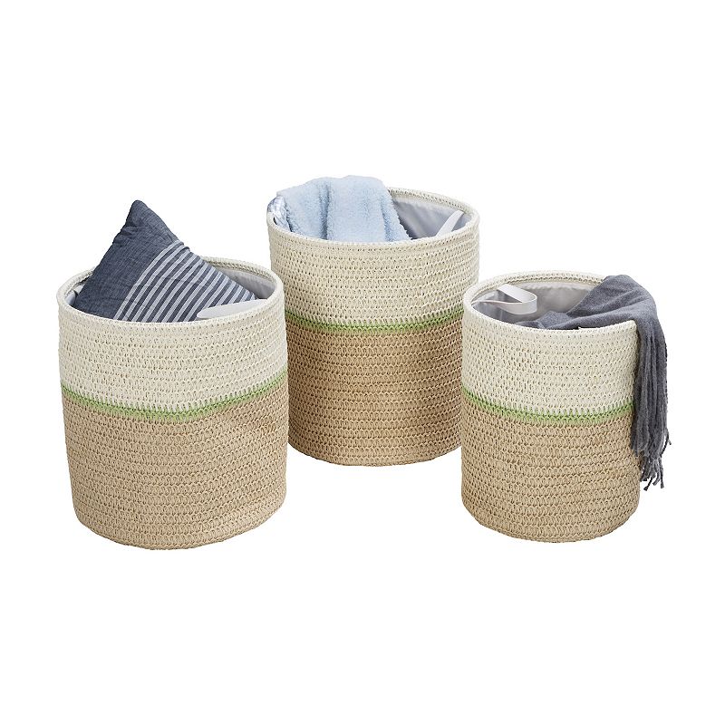 Honey-Can-Do Small Nesting Paper Straw 3-Piece Basket Set