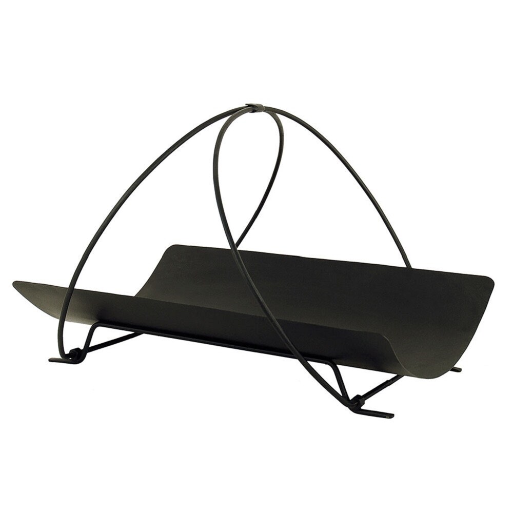 Minuteman International Petite Panier Log Holder Basket  20 Inch Long  Black