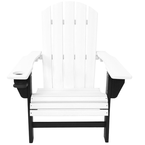 Sunnydaze AllWeather Outdoor Adirondack Chair with Drink Holder