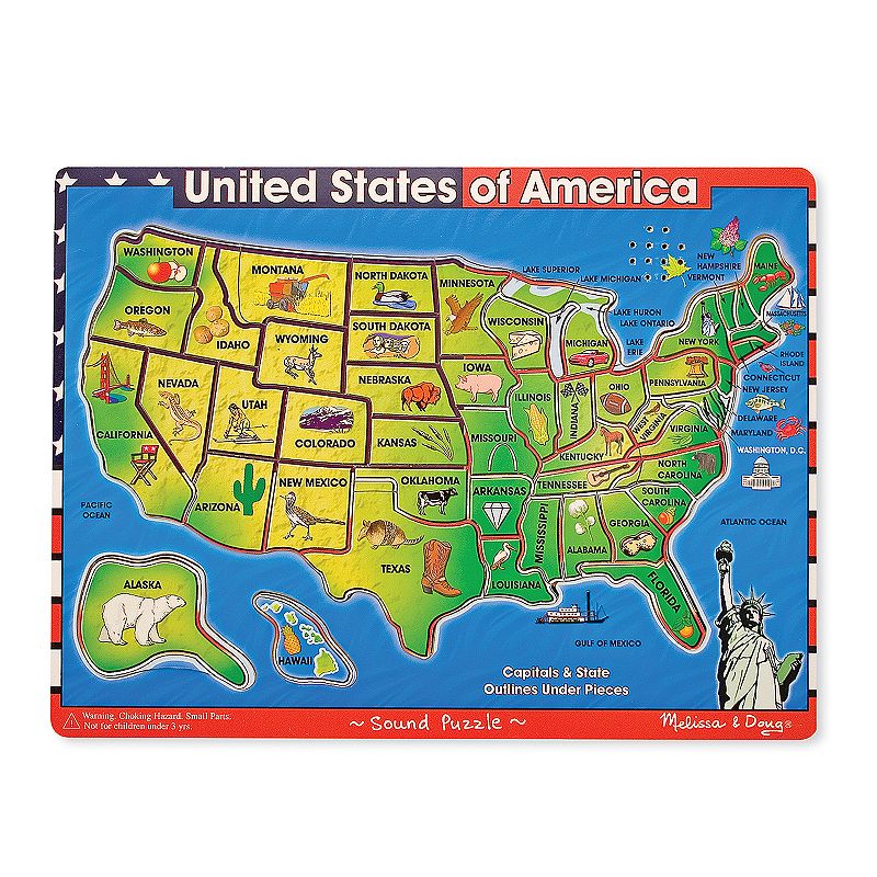 Melissa and Doug USA Map Sounds Wood Puzzle