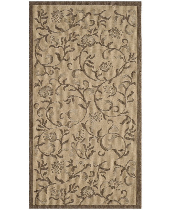 Martha Stewart Collection Swirling Garden MSR4251 Creme 2'7 x 5' Outdoor Area Rug