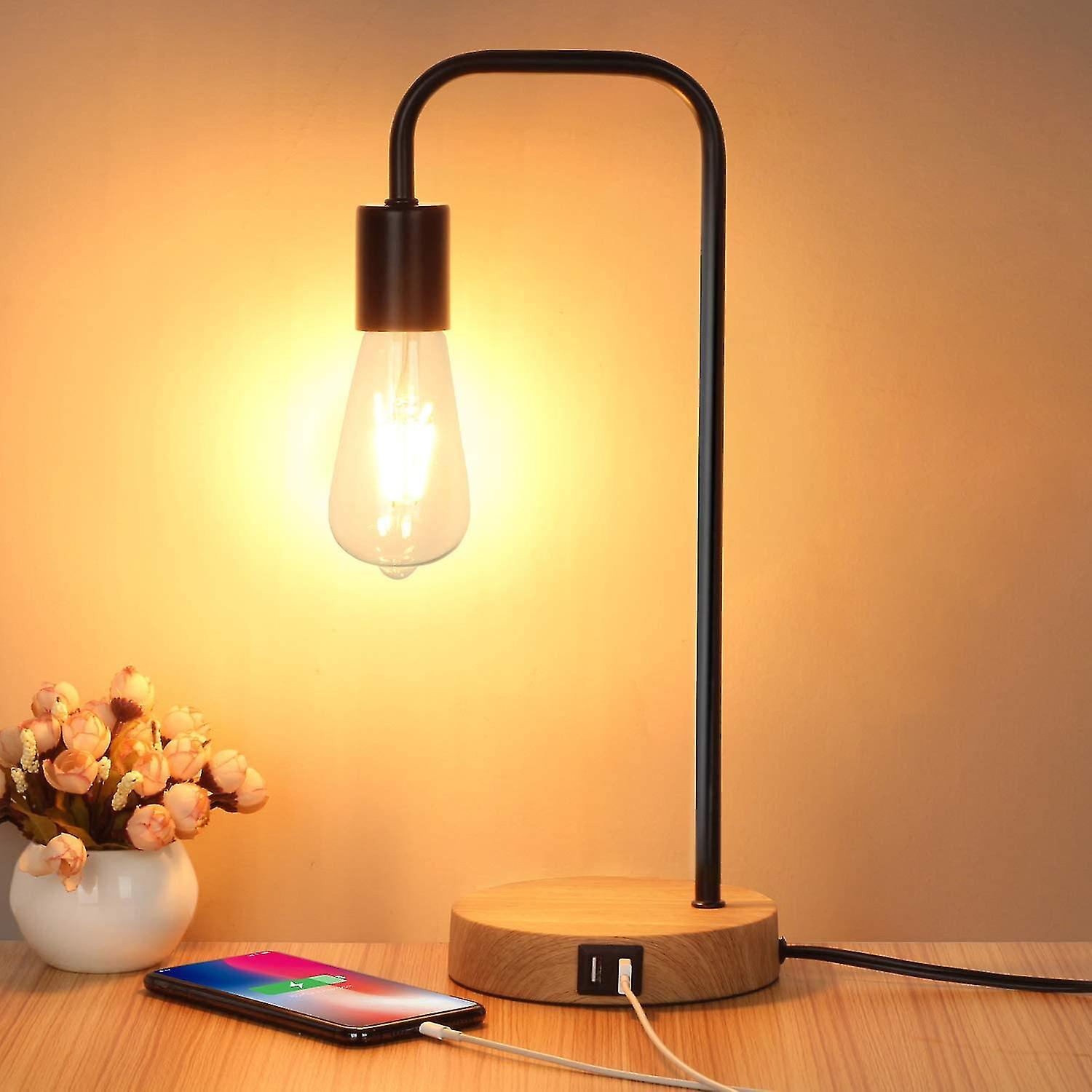 ，dimmable Bedside Lamp With Usb Charging Port