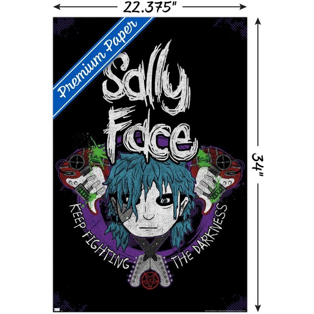 Trends International Sally Face Crossed Guitars Unframed Wall Poster Prints