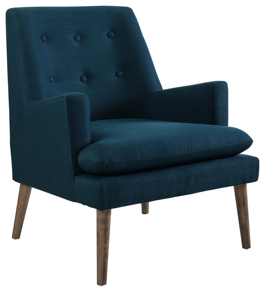 Ronan Azure Upholstered Lounge Chair   Midcentury   Armchairs And Accent Chairs   by V.S.D Furniture  Houzz