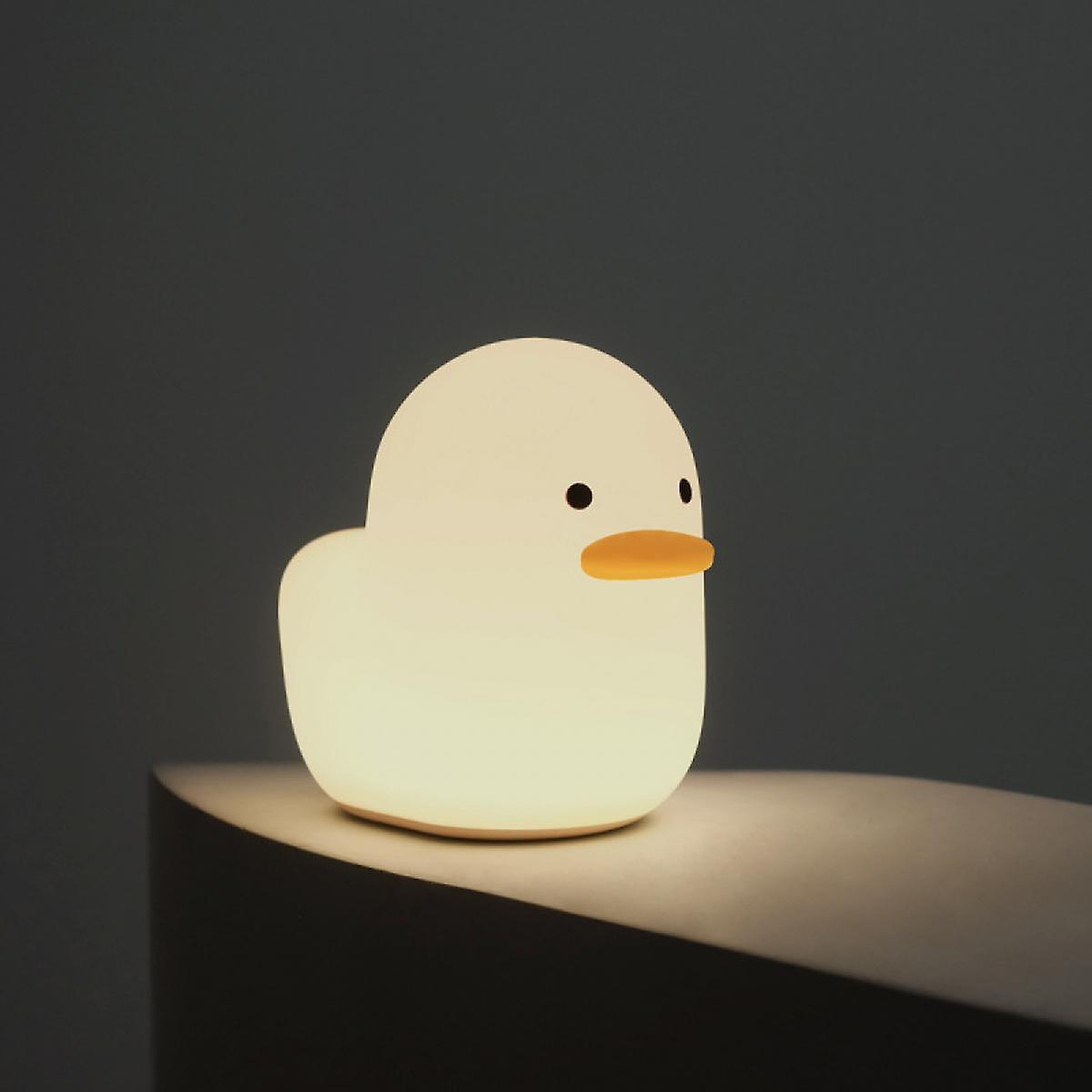 Led Night Light，smart Bedside Night Lamp With Touch Sensor Timer，silicone Rechargeable Duck Night Lights With Warm Light For Bedroom