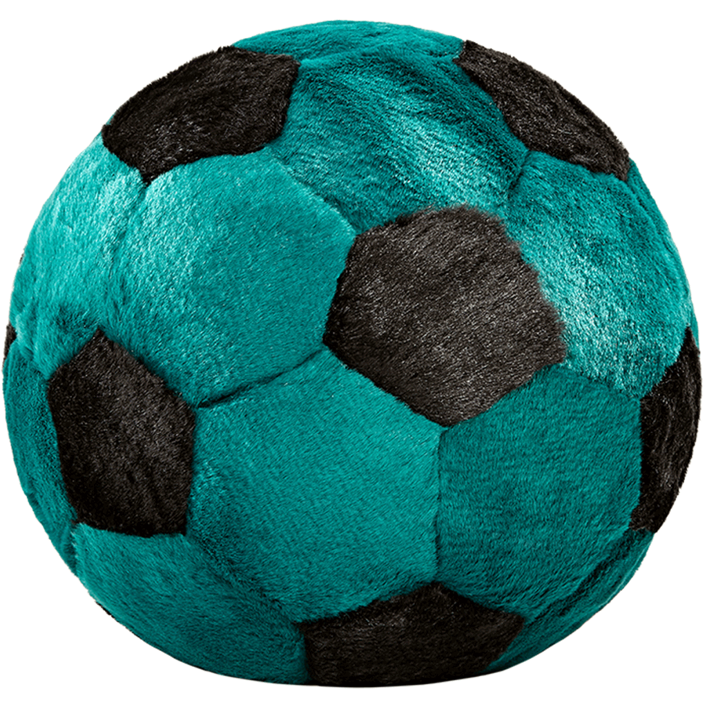 Fluff and Tuff Black and Green Soccer Ball Dog Toy