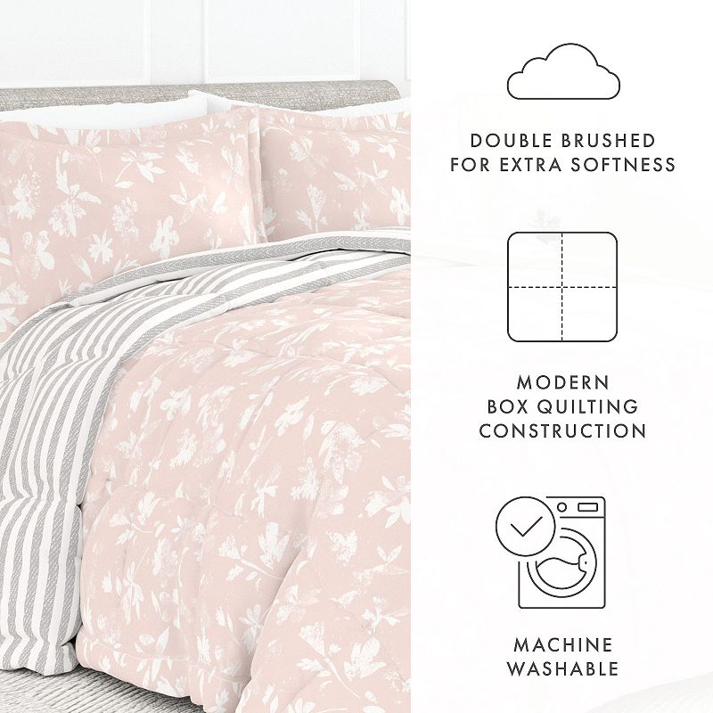 Home Collection Pressed Flowers Reversible Comforter Set