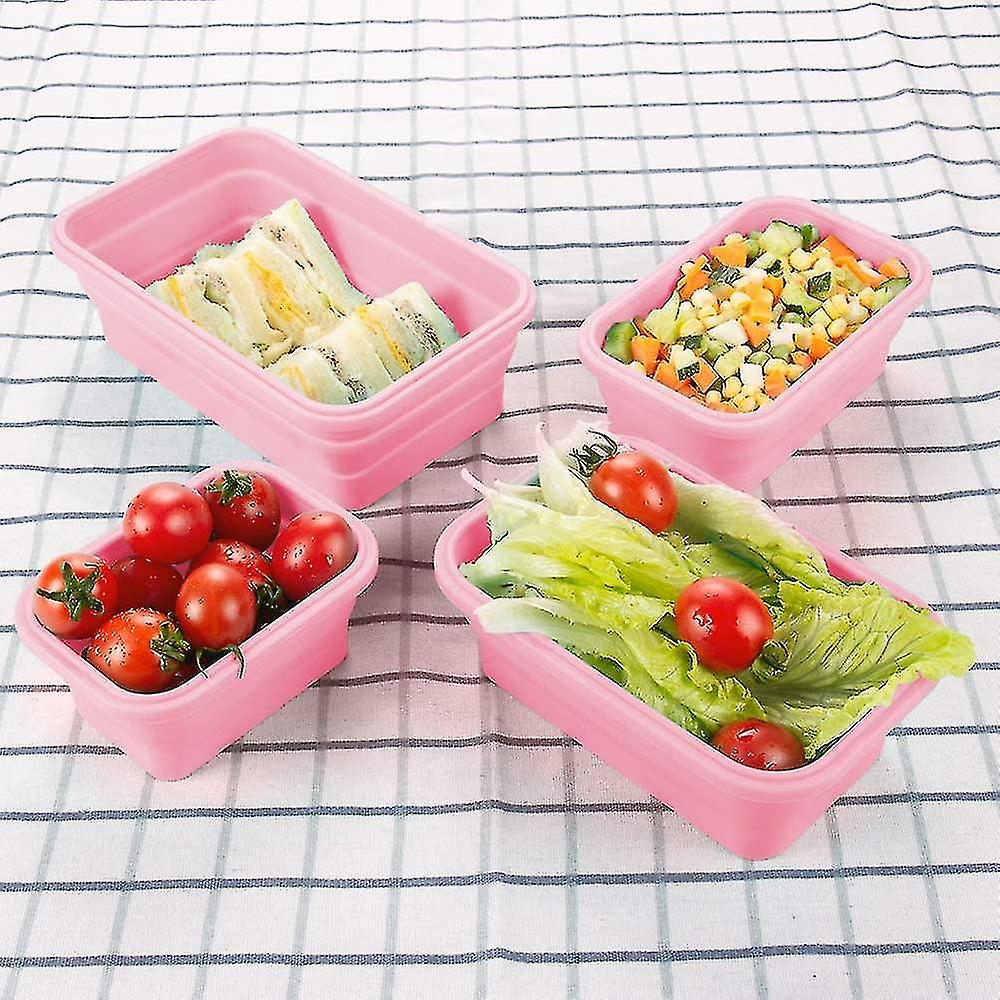 4pcs Silic Collapsible Containers Collapsible Food Stora Containers Silic Lunch Boxes Collapsible Silic Lunch Box Collapsible Silic Stor